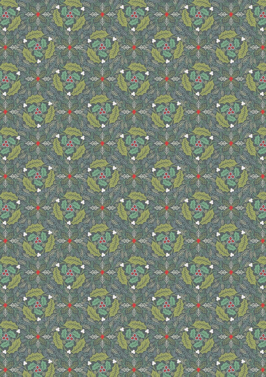 Lewis & Irene Celtic Christmas Fabric Collection Festive Celtic Leaves on Winter C133C Authentic Premium 100% Cotton Fabrics