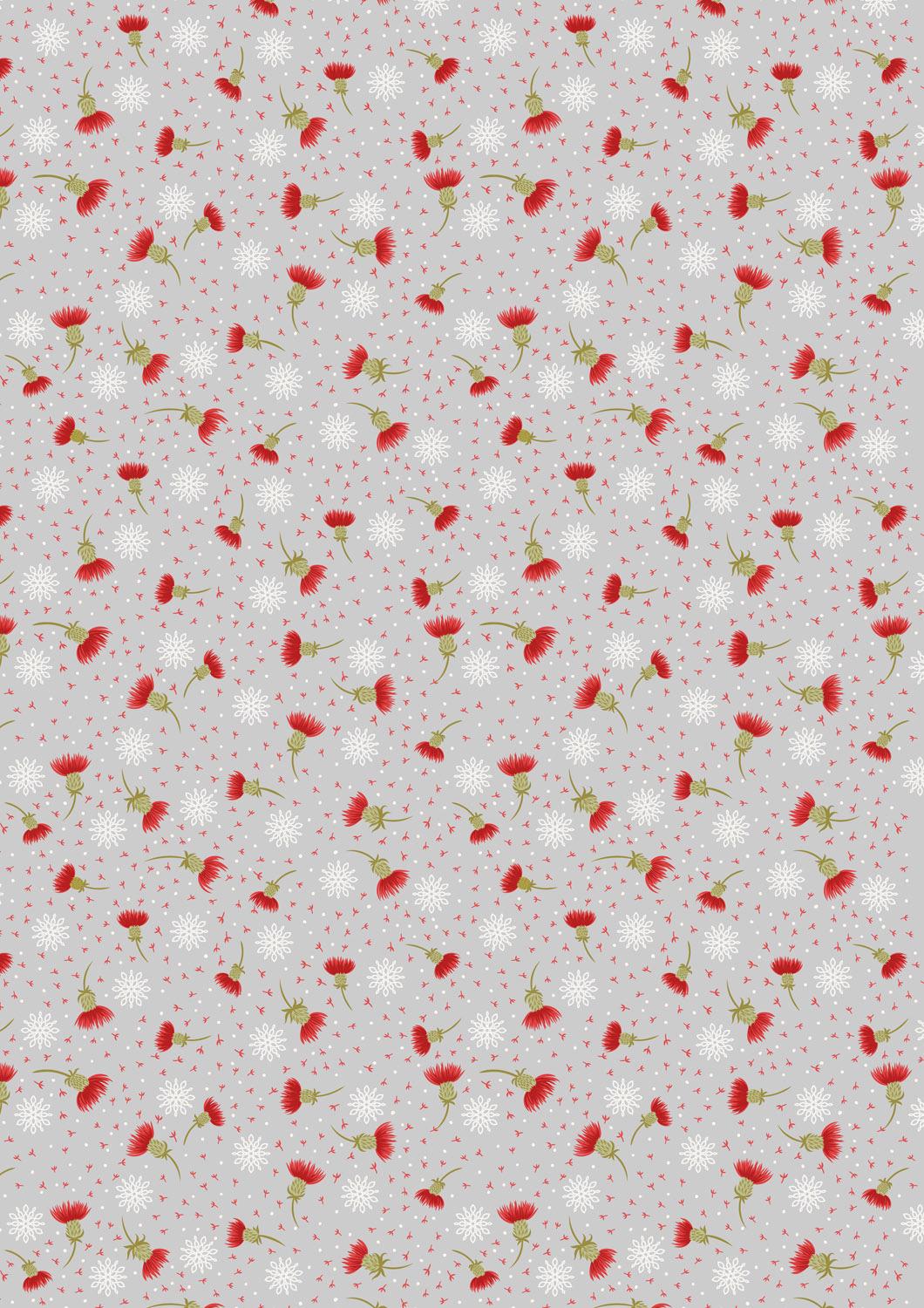 Lewis & Irene Celtic Christmas Fabric Collection Thistledown on Silver C134A Authentic Premium 100% Cotton Quilt Shop Quality Fabrics