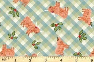 Lewis & Irene Celtic Christmas Fabric Collection Highlands and Holly Icy Meadow Gingham C135B Authentic Premium 100% Cotton Fabrics
