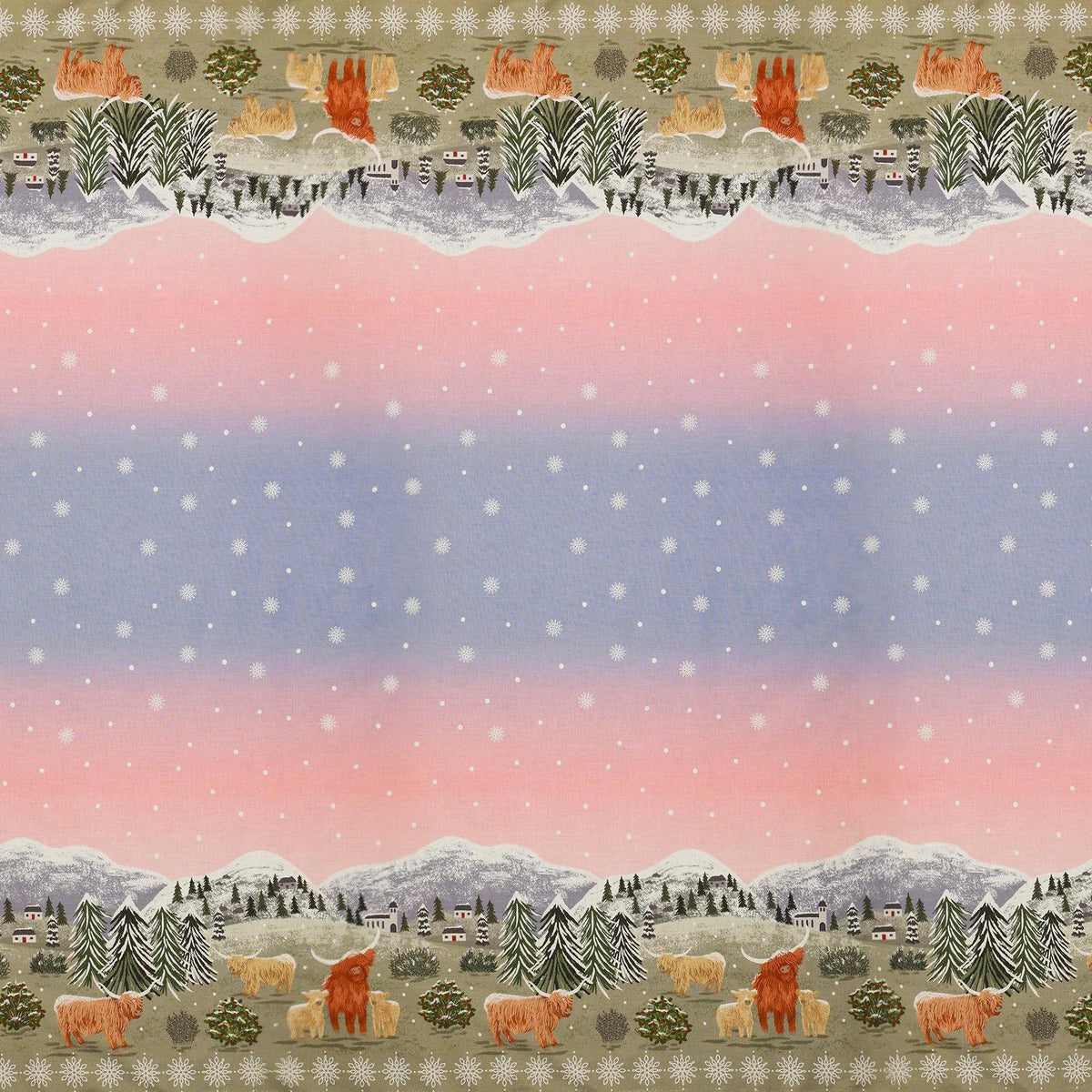 Lewis & Irene Celtic Christmas Fabric Collection Double Edge Border Panel C137 Authentic Premium 100% Cotton Fabrics