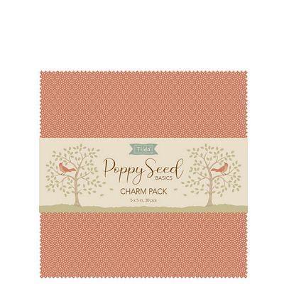 Tilda Poppie Seed Fabric Collection 30pc 5" Charm Pack Authentic Premium 100% Cotton Fabrics