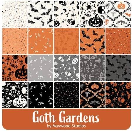Maywood Studio Goth Gardens Fabric Collection 40pc (2.5" Strips) Jellyroll Authentic Premium 100% Cotton Fabrics