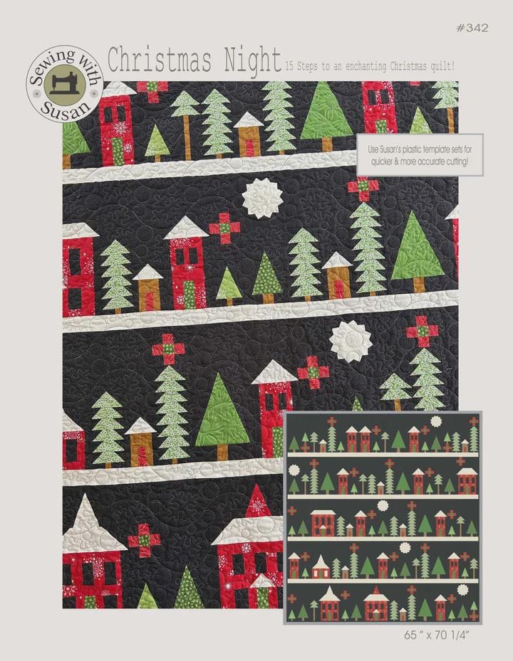Suzn Quilts Patterns Christmas Night Quilt Pattern (Suzn Quilts Acrylic Rulers Sold Separately)