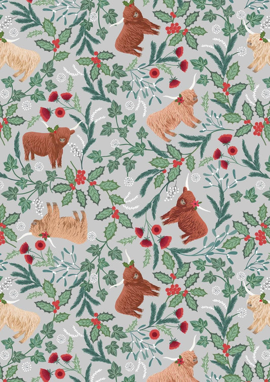 Lewis & Irene Celtic Christmas Fabric Collection Highlands on Misty Silver C130A Authentic Premium 100% Cotton Quilt Shop Quality Fabrics