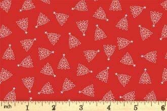 Lewis & Irene Celtic Christmas Fabric Collection Celtic Trees on Winter Red C131C Authentic Premium 100% Cotton Quilt Shop Quality Fabrics