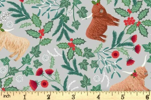 Lewis & Irene Celtic Christmas Fabric Collection Highlands on Misty Silver C130A Authentic Premium 100% Cotton Quilt Shop Quality Fabrics