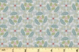 Lewis & Irene Celtic Christmas Fabric Collection Festive Celtic Leaves on Silver C133A Authentic Premium 100% Cotton Fabrics