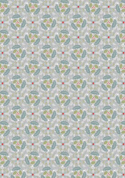 Lewis & Irene Celtic Christmas Fabric Collection Festive Celtic Leaves on Silver C133A Authentic Premium 100% Cotton Fabrics