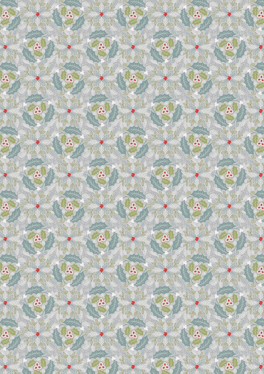 Lewis & Irene Celtic Christmas Fabric Collection Festive Celtic Leaves on Silver C133A Authentic Premium 100% Cotton Fabrics