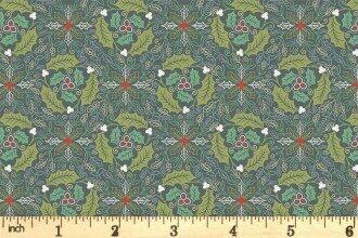 Lewis & Irene Celtic Christmas Fabric Collection Festive Celtic Leaves on Winter C133C Authentic Premium 100% Cotton Fabrics