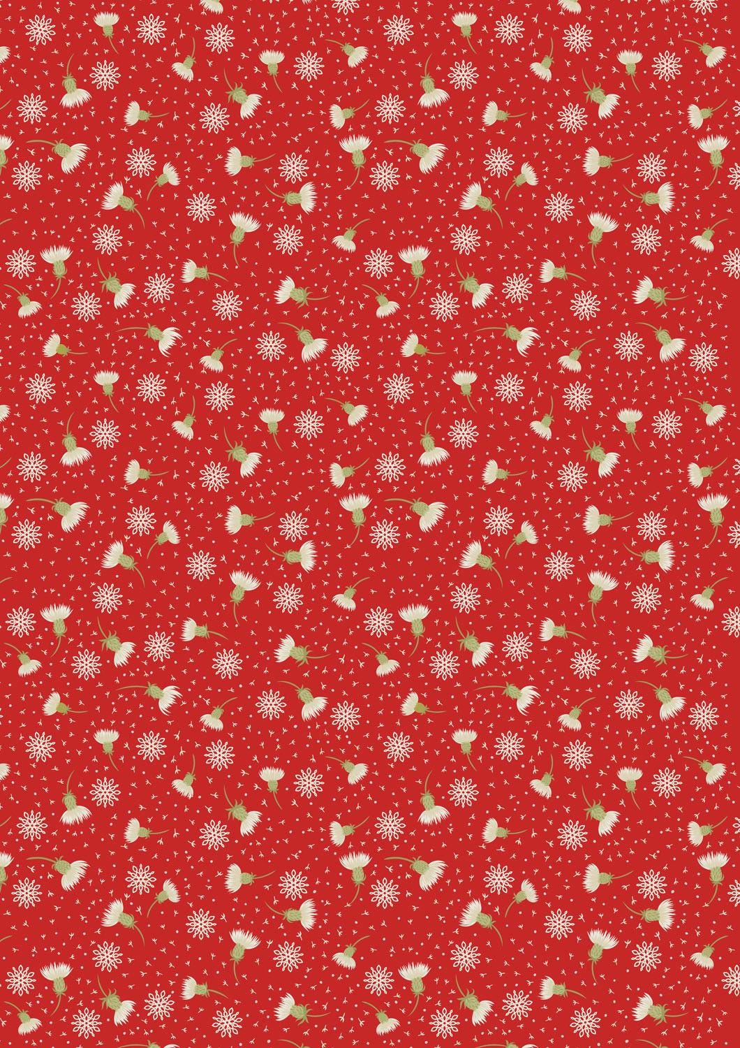 Lewis & Irene Celtic Christmas Fabric Collection Thistledown on Red C134B Authentic Premium 100% Cotton Quilt Shop Quality Fabrics