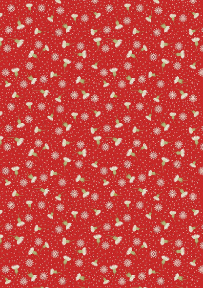 Lewis & Irene Celtic Christmas Fabric Collection Thistledown on Red C134B Authentic Premium 100% Cotton Quilt Shop Quality Fabrics
