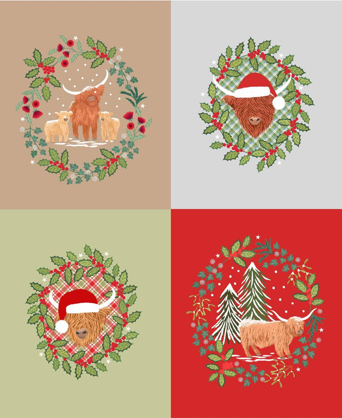 Lewis & Irene Celtic Christmas Fabric Collection Celtic Christmas One-Yard Pillow Panel C136 Authentic Premium 100% Cotton Fabrics