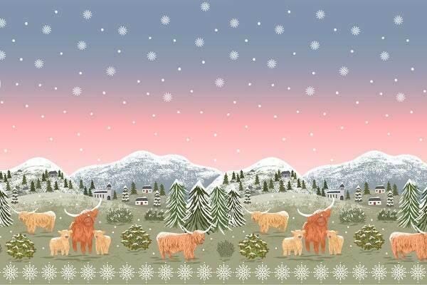 Lewis & Irene Celtic Christmas Fabric Collection Double Edge Border Panel C137 Authentic Premium 100% Cotton Fabrics