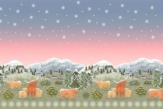 Lewis & Irene Celtic Christmas Fabric Collection Double Edge Border Panel C137 Authentic Premium 100% Cotton Fabrics