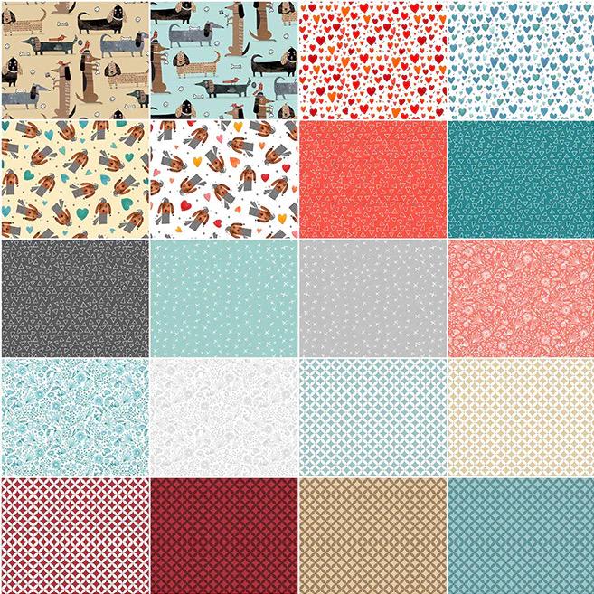Benartex Comtempo It's Raining Cats & Dogs Fabric Collection 40pc (2.5" Strips) Jellyroll Authentic Premium 100% Cotton Fabrics