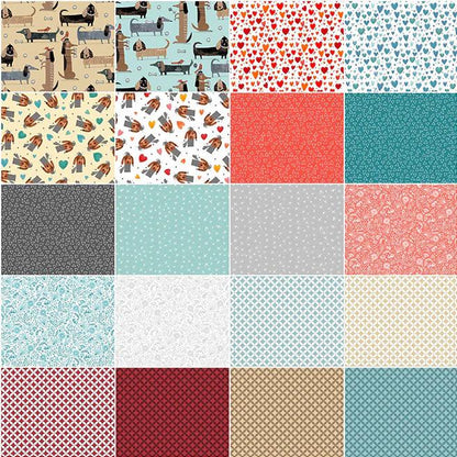 Benartex Comtempo It's Raining Cats & Dogs Fabric Collection 40pc (2.5" Strips) Jellyroll Authentic Premium 100% Cotton Fabrics