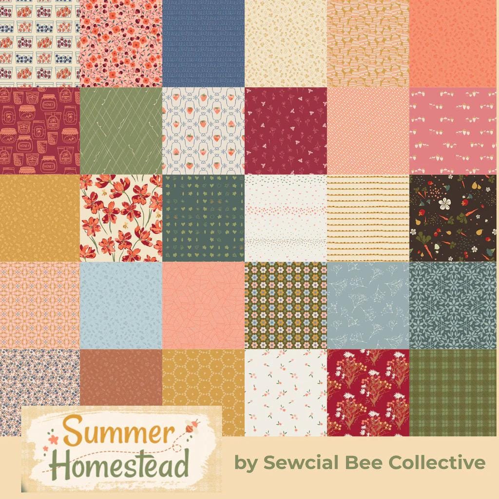 Art Gallery Walden Pond Quilt Kit Featuring Sewcial Bee Collective Summer Homestead Fabric Collection Authentic Premium 100% Cotton Fabrics