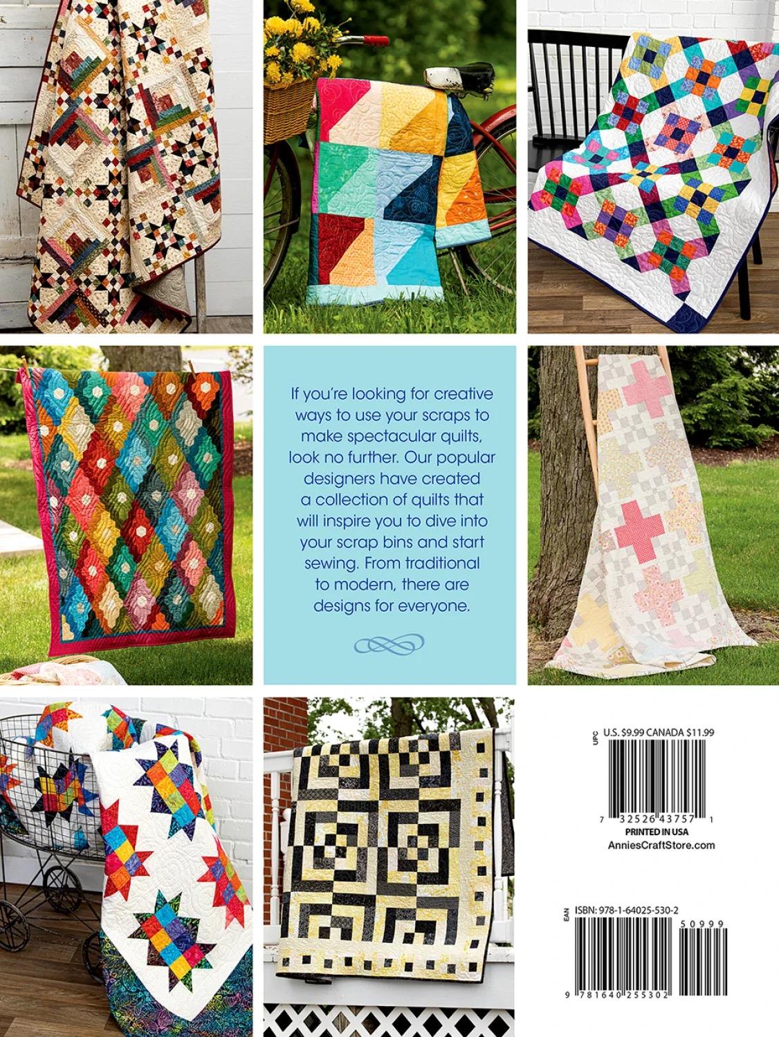Annie's Quilting Let's Get Scrappy Quilt Pattern Book - 9 Stash-Busting Quilt Designs (Softcover) A141484