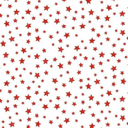END OF BOLT 15"Maywood Studio Back Porch Celebrations Fabric Collection Red Stars on White