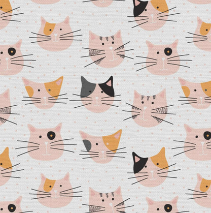 END OF BOLT 10" Paintbrush Studio Tails & Whiskers Fabric Collection Cat Heads on Cream