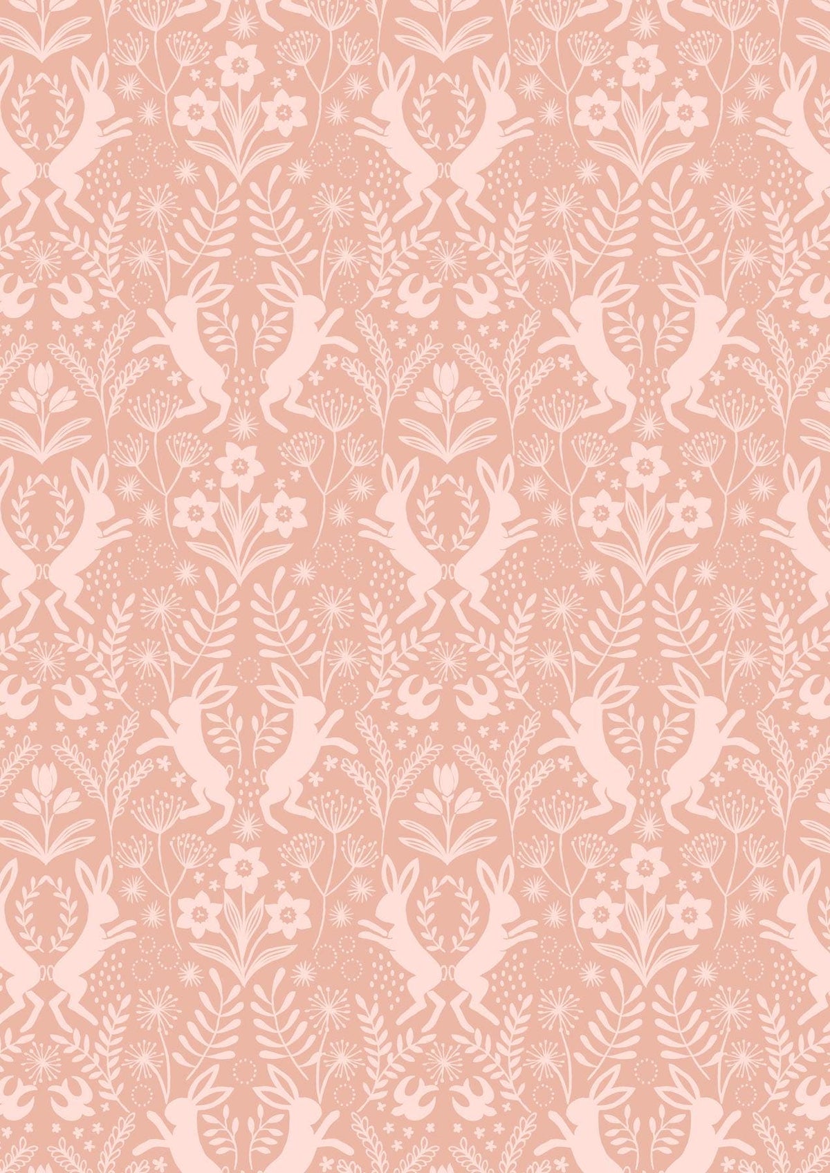 Lewis & Irene Spring Hare Reloved Fabric Collection Small Hares on Light Terracotta A728.1