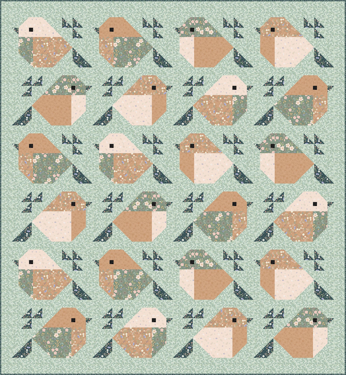 Limited Edition Pen + Paper Patterns Sparrows Quilt Kit Featuring Lewis & Irene Sky Garden Fabric Collection