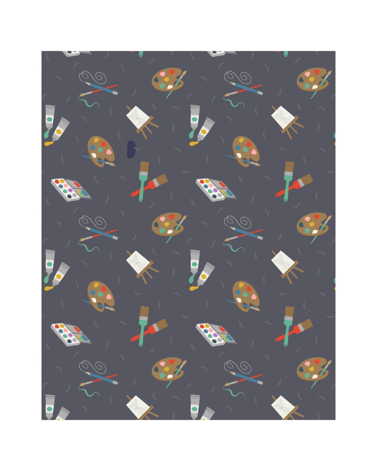 Lewis & Irene Small Things Crafts Fabric Collection Painting on Gray/Black SM35.3