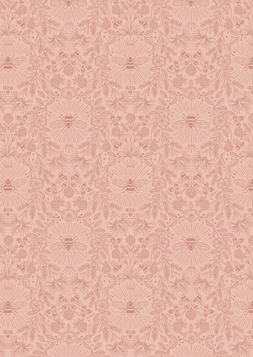 Lewis & Irene Queen Bee Fabric Collection Queen Bee on Peach A502.2