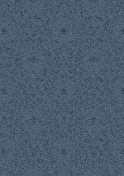 Lewis & Irene Queen Bee Fabric Collection Queen Bee on Dark Blue A502.3