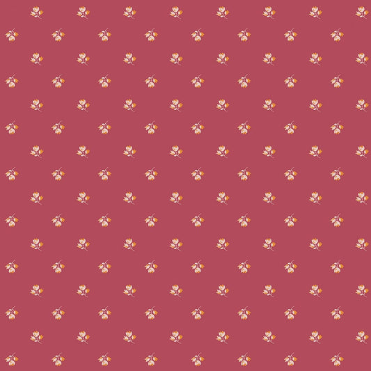 END OF BOLT 8.5" Riley Blake Porch Swing Fabric Collection Tiny Flowers on Berry C14056-Berry