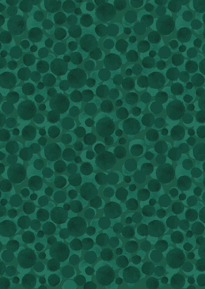 END OF BOLT 13.5" Lewis & Irene Bumbleberries Blenders Fabric Collection Nordic Green BB025