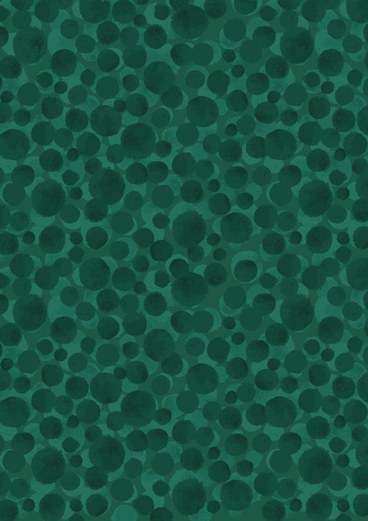 END OF BOLT 13.5" Lewis & Irene Bumbleberries Blenders Fabric Collection Nordic Green BB025