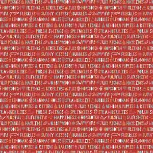 Poppie Cotton Hopscotch & Freckles Fabric Collection Sunny Kisses on Red Authentic Premium 100% Cotton Quilt Shop Quality Fabrics