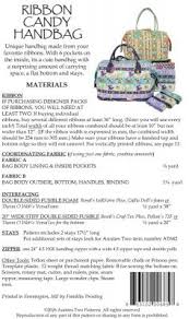 Aunties Two Ribbon Candy Handbag Bag Pattern AT685