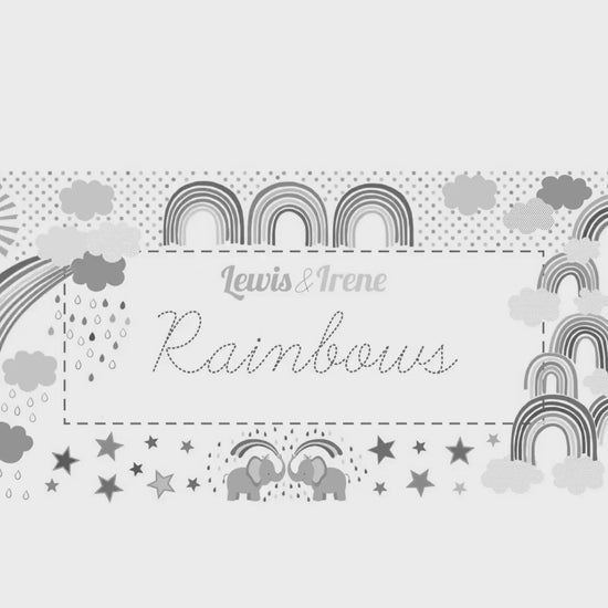 Lewis & Irene Rainbows Fabric Collection All Over Rainbows on Light Green Authentic Premium 100% Cotton Quilt Shop Quality Fabrics