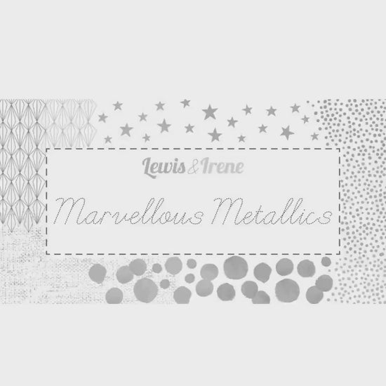 Lewis & Irene Marvelous Metallics Fabric Collection Metallic Silver Texture on Cream Authentic Premium 100% Cotton Fabrics