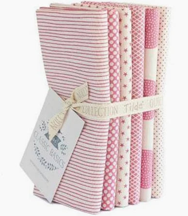 Tilda Basics Classics Pink 6pc Fat Quarter Bundle TIL300034